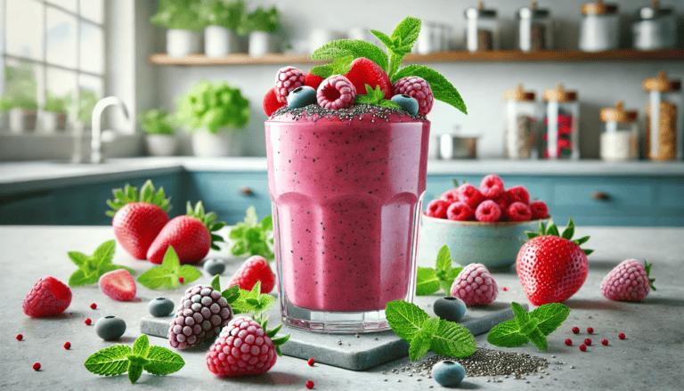 Refreshing Minty Berry Smoothie: