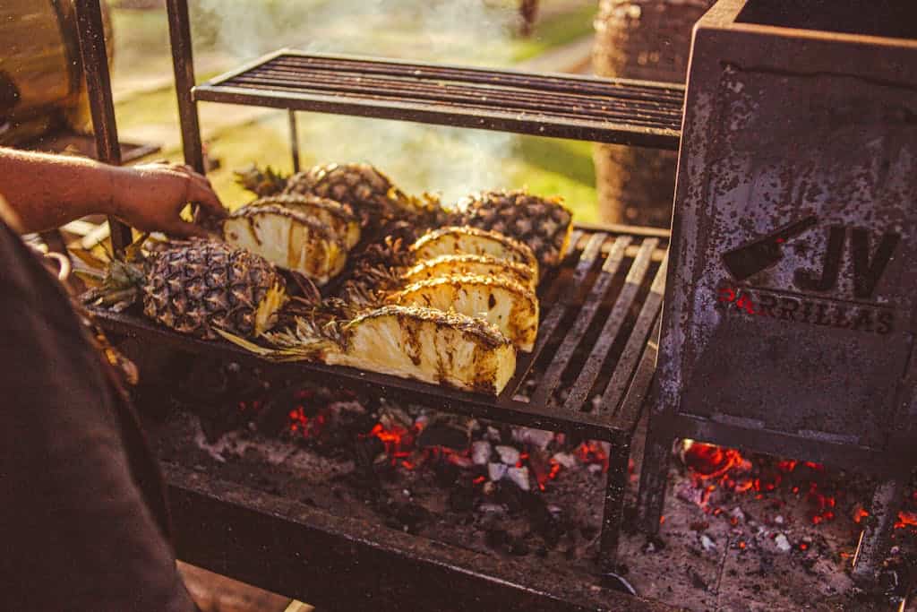 Slices of Pineapples on a Griller